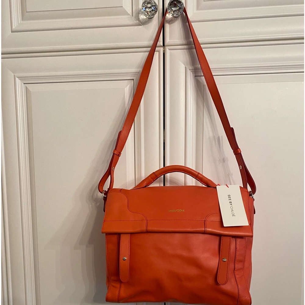 NWT SEE BY CHLOE Messenger Style Bag or Crossbody Georgia Peach Purse Handbag